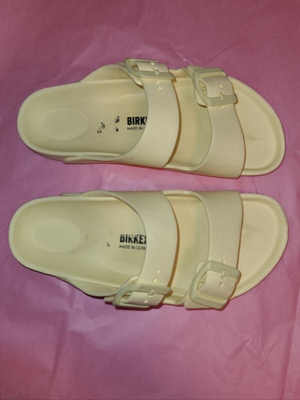 Birkenstock Yellow Arizona Kids Slide Sandals 3-3.5